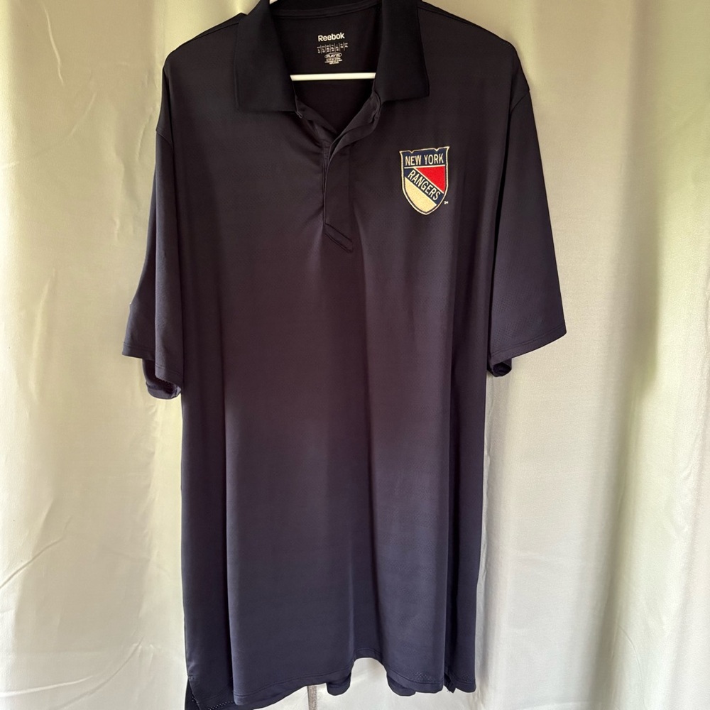 Reebok Men's Navy Polo Shirt w NY Rangers & Philly  Winter Classic Logos